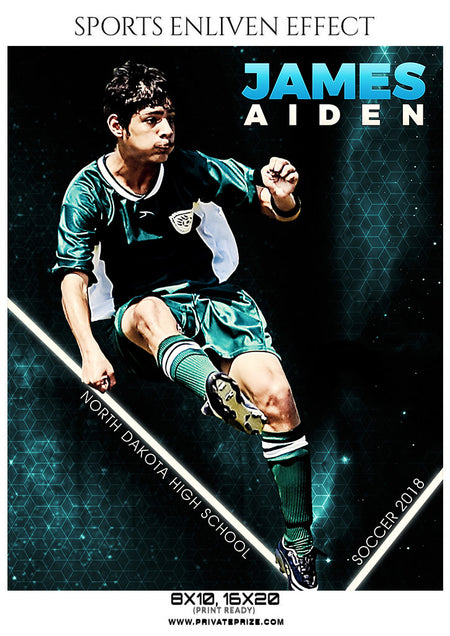 James Aiden - Soccer Sports Enliven Effects Photography Template - Photography Photoshop Template