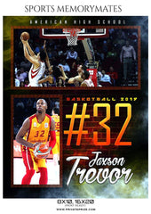 Jaxson Trevor - Basketball Sports Memory Mates Photography Template