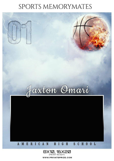 Jaxton Omari - Basketball Sports Memory Mates Photography Template - PrivatePrize - Photography Templates