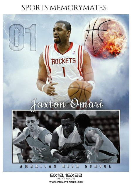 Jaxton Omari - Basketball Sports Memory Mates Photography Template - PrivatePrize - Photography Templates