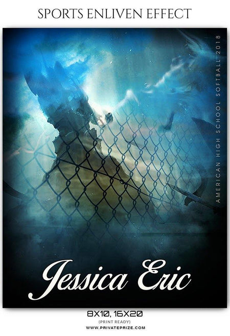 Jessica Eric - Softball Sports Enliven Effects Photography Template - PrivatePrize - Photography Templates