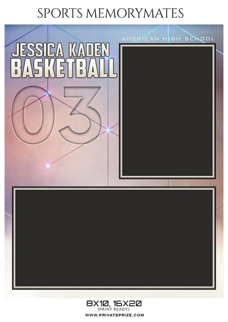 Jessica Kaden - Basketball Sports Memory Mates Photography Template - PrivatePrize - Photography Templates