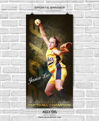 Jessica Leo - Softball Sports Banner Photoshop Template