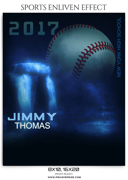 JIMMY THOMAS BASEBALL-SPORTS ENLIVEN EFFECT - Photography Photoshop Template