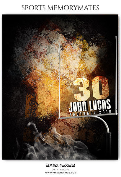 John Lucas - Football Sports Memory Mates Photography Template - Photography Photoshop Template