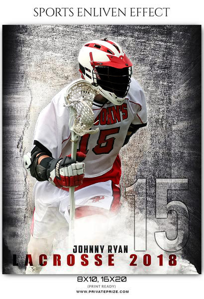 Johnny Ryan - Lacrosse Sports Enliven Effects Photography Template - Photography Photoshop Template