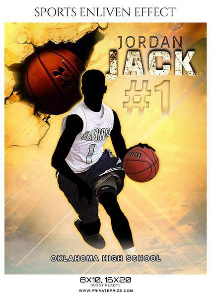 Jordan Jack - Basketball Sports Enliven Effects Photography Template - PrivatePrize - Photography Templates