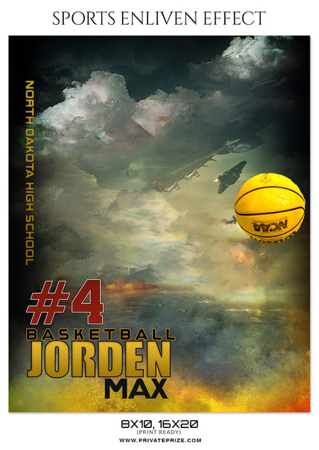 JORDEN MAX-BASKETBALL - SPORTS ENLIVEN EFFECT - Photography Photoshop Template