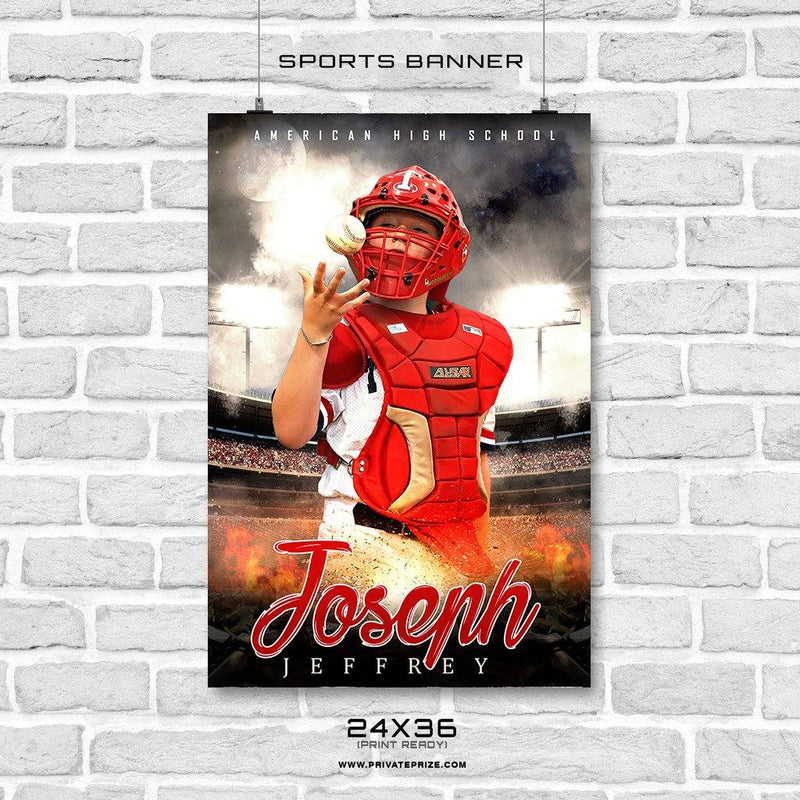 Joseph Jeffery - Baseball Sports Banner Photoshop Template - PrivatePrize - Photography Templates