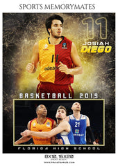 Josiah Diego - Basketball Sports Memory Mates Photography Template