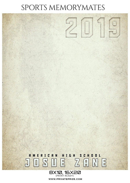 Josue Zane - Football  Memory Mate Photoshop Template - PrivatePrize - Photography Templates