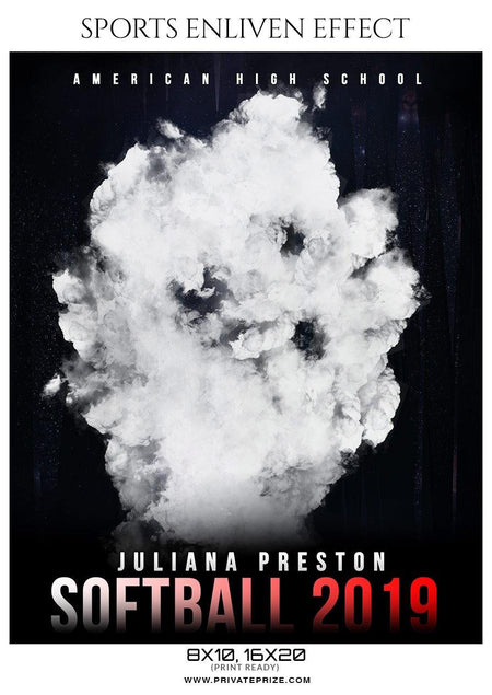 Juliana Preston - Softball Sports Enliven Effects Photography Template - PrivatePrize - Photography Templates