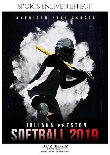 Juliana Preston - Softball Sports Enliven Effects Photography Template - PrivatePrize - Photography Templates
