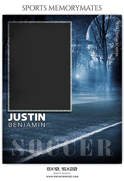Justin Benjamin -Soccer Sports Memory Mates Photography Template - Photography Photoshop Template