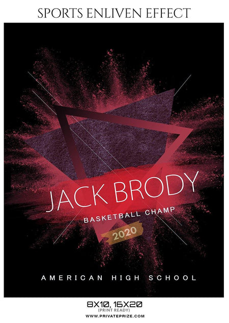 Jack Brody - Basketball Sports Enliven Effect Photography Template - PrivatePrize - Photography Templates