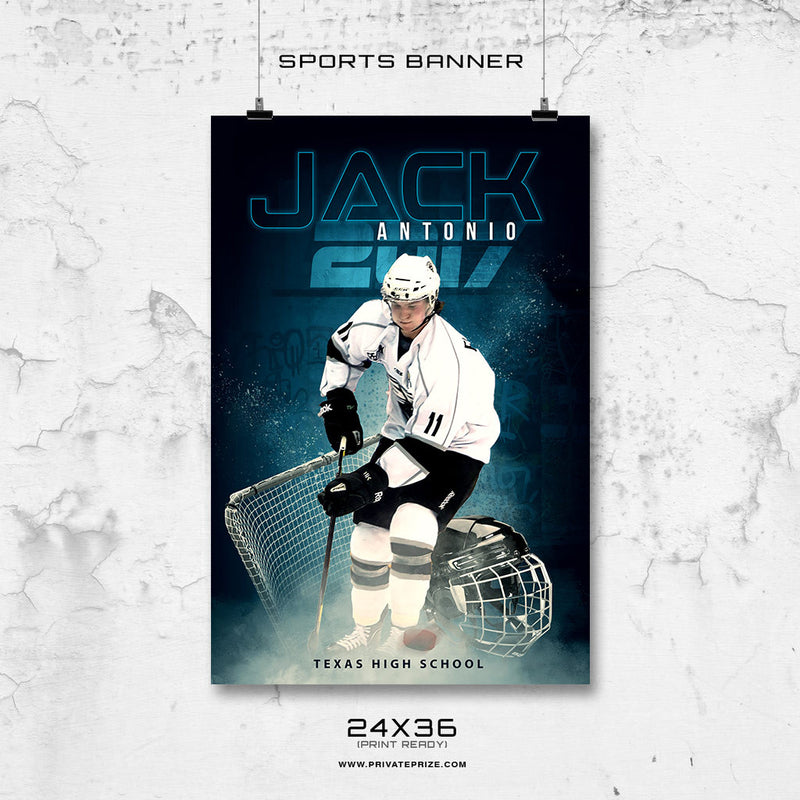 Jack Antonio -Icehockey- Enliven Effects Sports Banner Photoshop Template - Photography Photoshop Template
