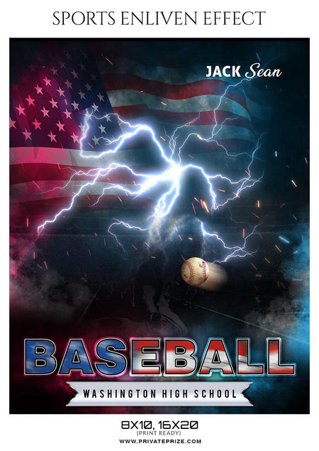 Jack Sean - Baseball Sports Enliven Effect Photography Template - PrivatePrize - Photography Templates