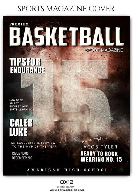 Jacob Tyler - Basketball Sports Photography Magazine Cover - PrivatePrize - Photography Templates