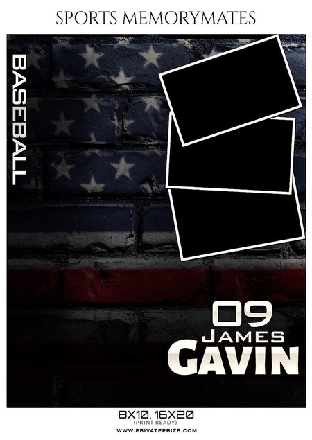 James Gavin - Baseball Memory Mate Photoshop Template - PrivatePrize - Photography Templates