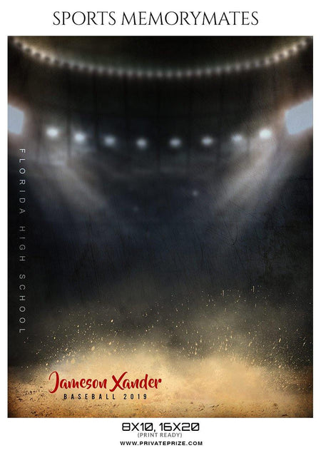 Jameson Xander - Baseball Memory Mate Photoshop Template - PrivatePrize - Photography Templates