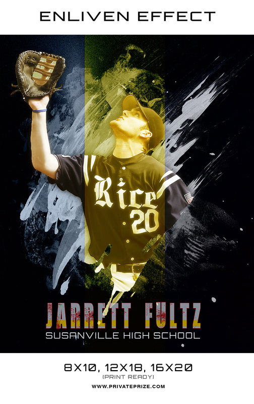 Jarrett Baseball High School Sports - Enliven Effects - Photography Photoshop Template