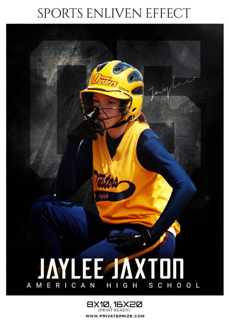 Jaylee Jaxton -  Softball Template -  Enliven Effects - PrivatePrize - Photography Templates