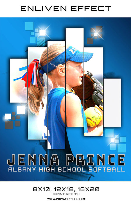 Jenna Albany High School Sports Template -  Enliven Effects - Photography Photoshop Template