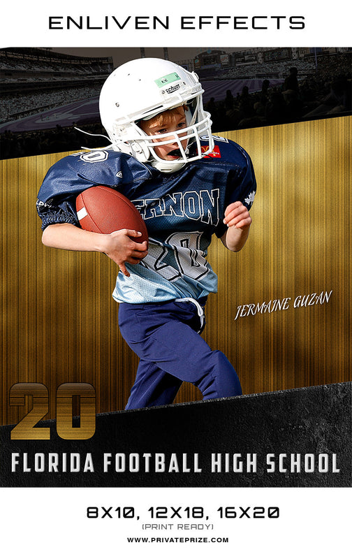 Jermaine Florida Football High School - Enliven Effects - Photography Photoshop Template