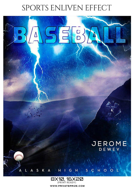 Jerome Dewey - Baseball Sports Enliven Effect Photography Template - PrivatePrize - Photography Templates