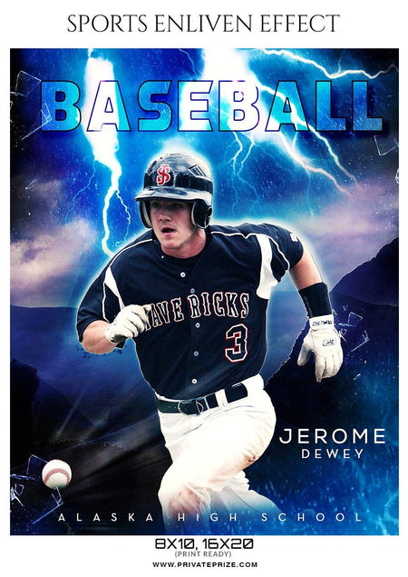 Jerome Dewey - Baseball Sports Enliven Effect Photography Template - PrivatePrize - Photography Templates