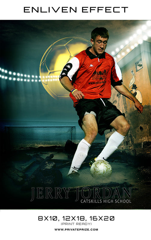 Jerry Soccer Catskills High School Sports Template -  Enliven Effects - Photography Photoshop Template