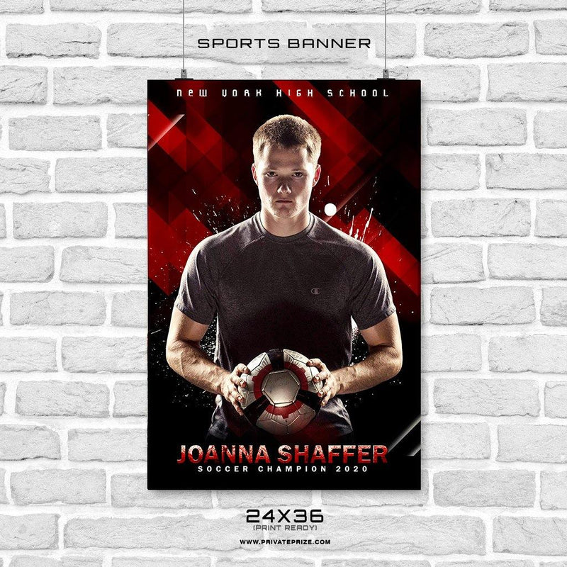 Joanna Shaffer - Soccer Enliven Effects Sports Banner Photoshop Template - PrivatePrize - Photography Templates