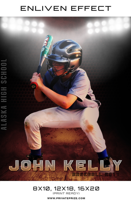 John Alaska High School Sports Template -  Enliven Effects - Photography Photoshop Template