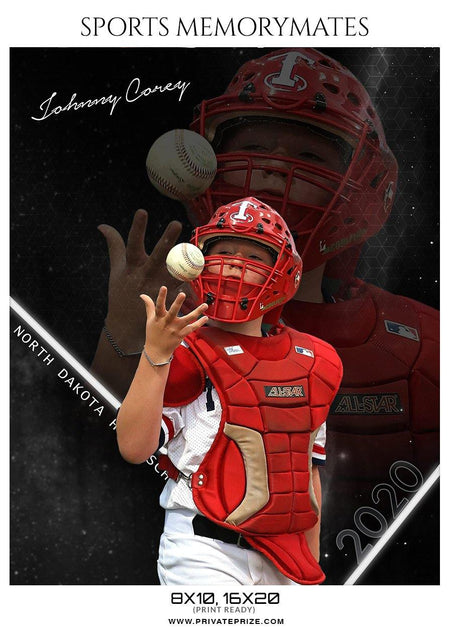Johnny Corey - Baseball Sports Memorymate Photography Template - PrivatePrize - Photography Templates