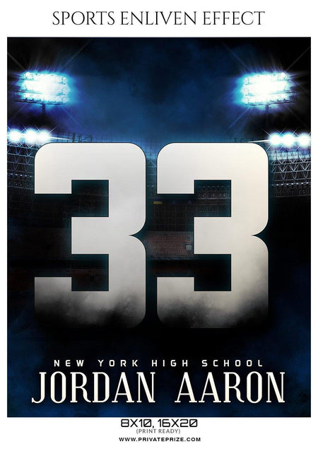 Jordan Aaron - Baseball Sports Enliven Effect Photography Template - PrivatePrize - Photography Templates
