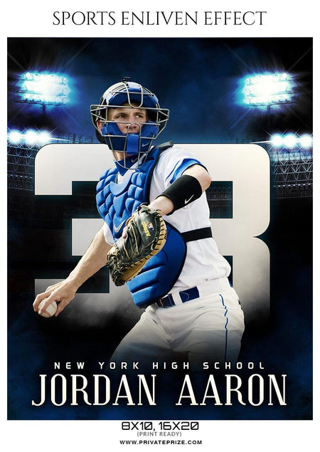 Jordan Aaron - Baseball Sports Enliven Effect Photography Template - PrivatePrize - Photography Templates