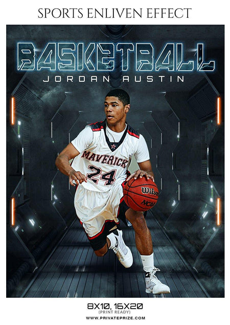 Jordan Austin - Basketball Sports Enliven Effect Photography Template - PrivatePrize - Photography Templates