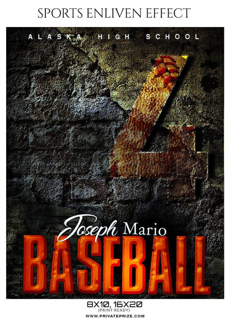 Joseph Mario - Baseball Sports Enliven Effect Photography Template - PrivatePrize - Photography Templates