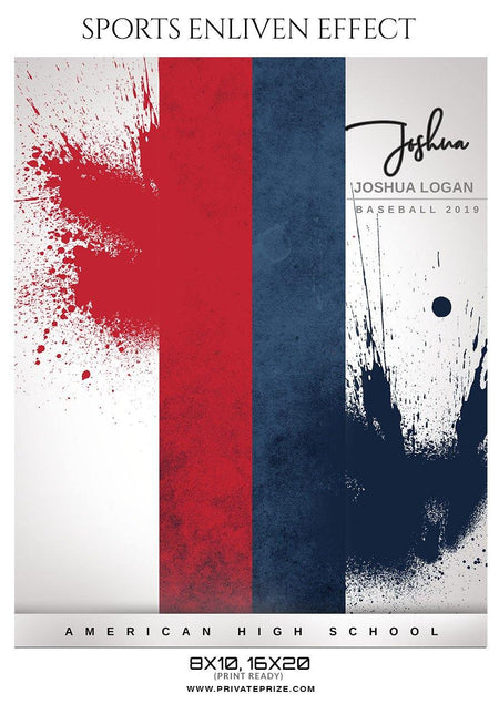 Joshua Logan Baseball Sports  Enliven Effects Photography Template - PrivatePrize - Photography Templates
