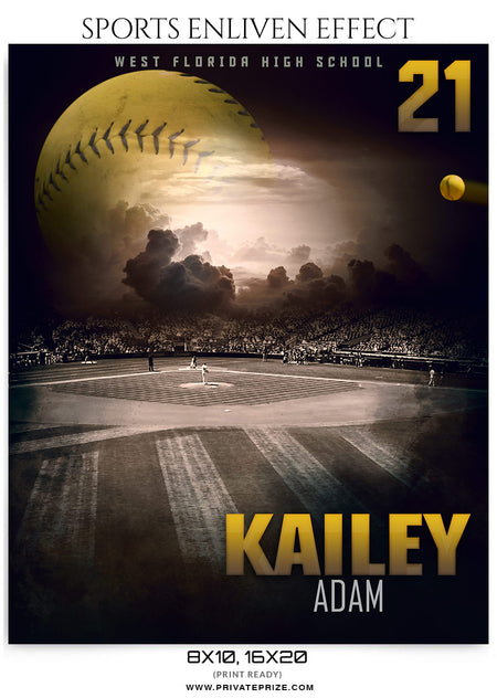 Kailey Adam Softball-Sports Enliven Effect - Photography Photoshop Template
