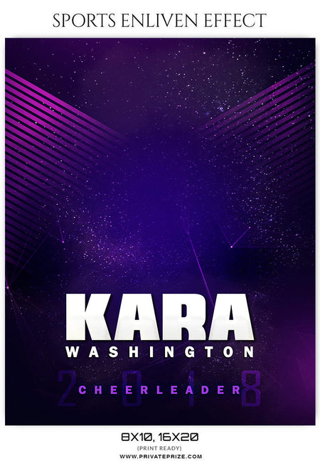 KARA WASHINGTON CHEERLEADER - SPORTS ENLIVEN EFFECT - Photography Photoshop Template