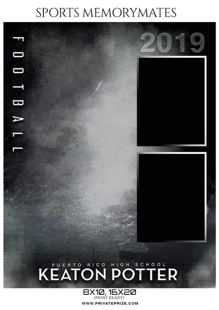 Keaton Potter - Football Memory Mate Photoshop Template - PrivatePrize - Photography Templates