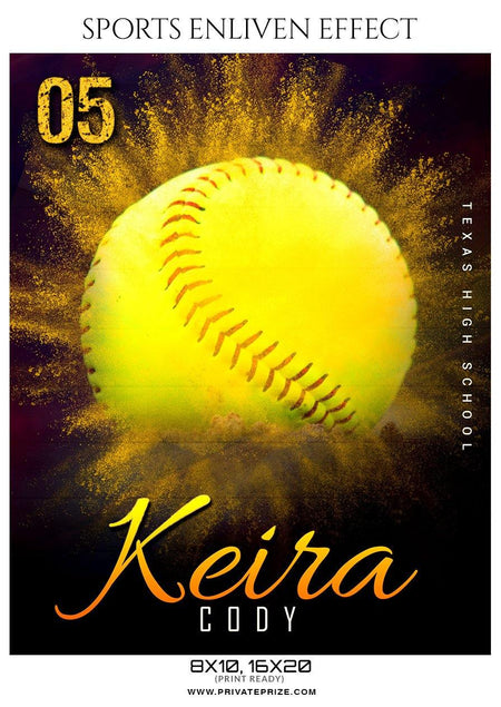 Keira Cosy - Softball Sports Enliven Effects Photography Template - PrivatePrize - Photography Templates