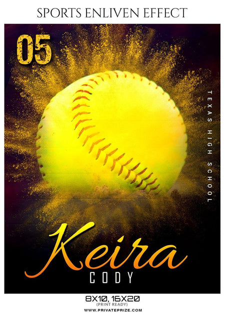Keira Cosy - Softball Sports Enliven Effects Photography Template - PrivatePrize - Photography Templates
