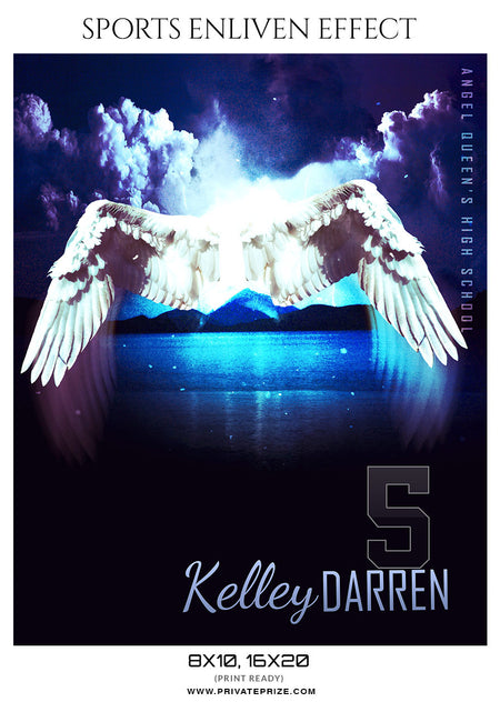 KELLEY DARREN-SOFTBALL - SPORTS ENLIVEN EFFECTS - Photography Photoshop Template