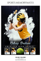Kelsey Graham  - Softball Sports Memory Mates Photography Template