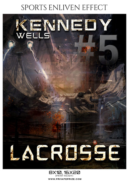 Kennedy Wells - Lacrosse Sports Enliven Effects Photoshop Template - Photography Photoshop Template