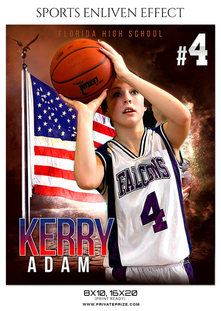 KERRY ADAM-BASKETBALL- SPORTS ENLIVEN EFFECT - Photography Photoshop Template