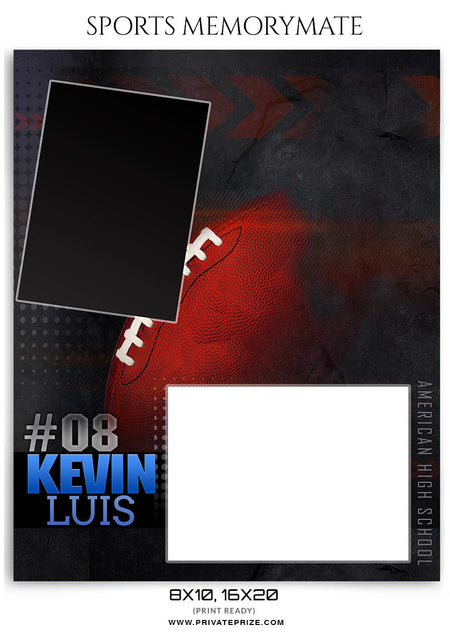 Kevin Luis Football - Sports Memory Mate Photoshop Template - Photography Photoshop Template