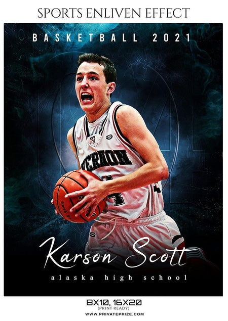 Karson Scott - Basketball Sports Enliven Effect Photography Template - PrivatePrize - Photography Templates